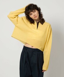＜6(ROKU)＞透膚橄欖球針織