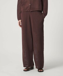 ＜6(ROKU)＞滑板圖案編織網眼長褲