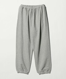 ＜6(ROKU)＞棉毛圈布抓皺長褲 GRAY 日本製