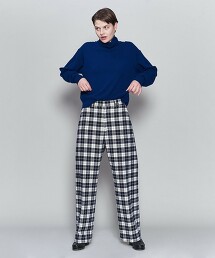 ＜6(ROKU)＞羊毛尼龍格紋長褲 日本製