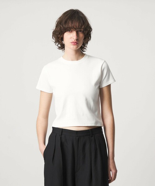 ＜6(ROKU)＞棉彈性針織T恤 日本製