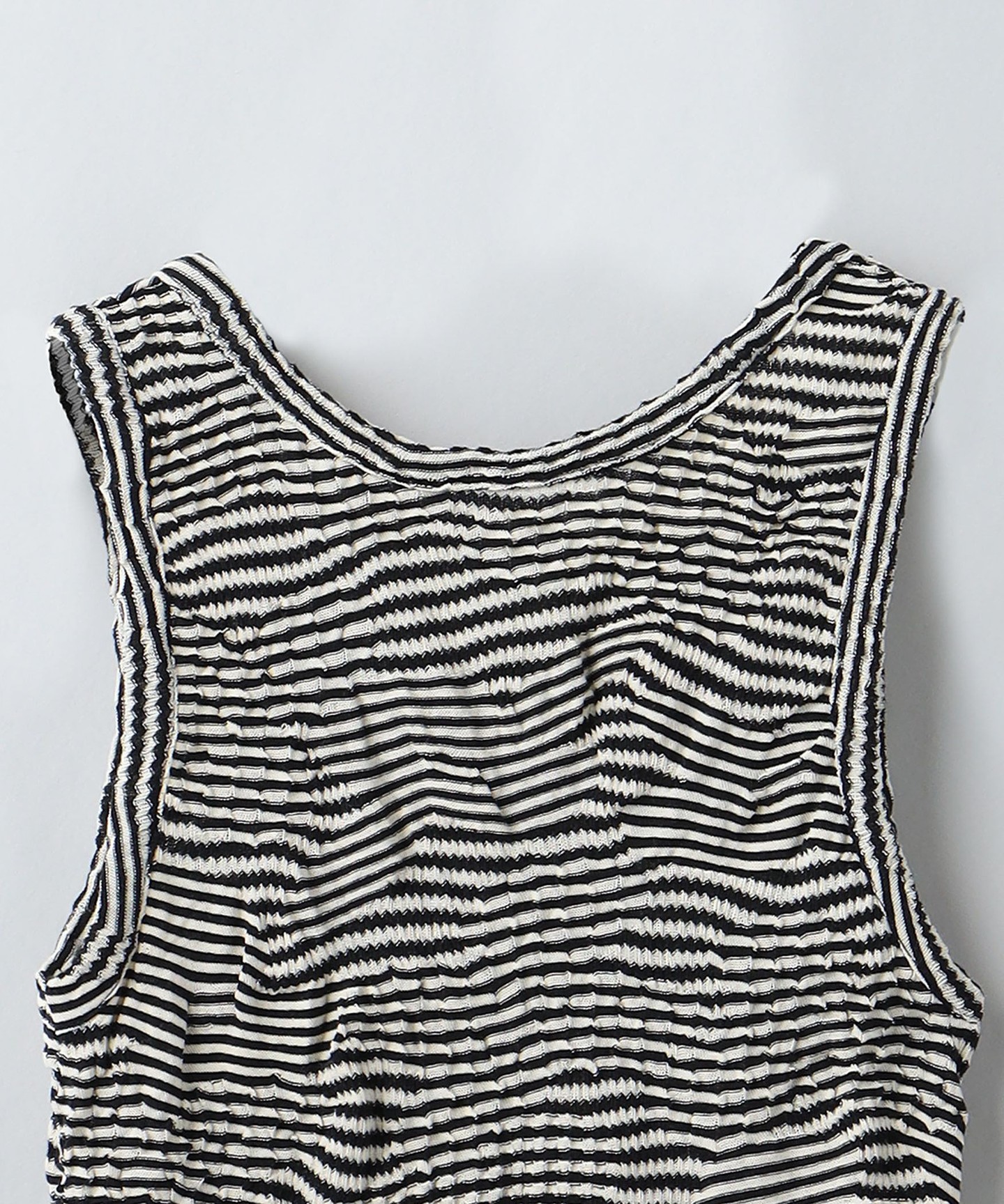 6(ROKU)＞COTTON MIX PATTERN BORDER TANK TOP/坦克背心｜6｜UNITED