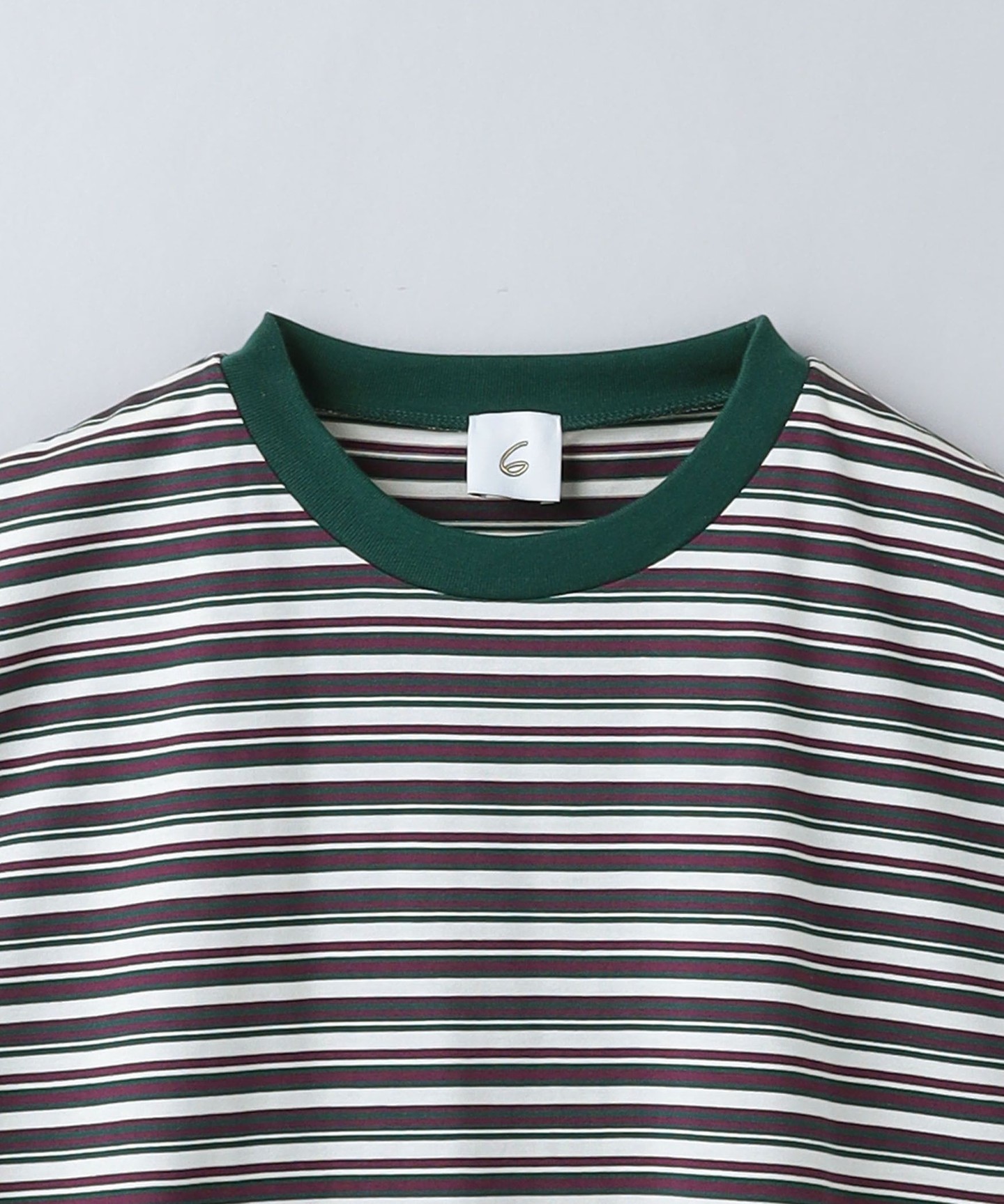 6(ROKU)＞COTTON MULTI BORDER NO SLEEVE T-SHIRT 2023SS/T恤日本製｜6