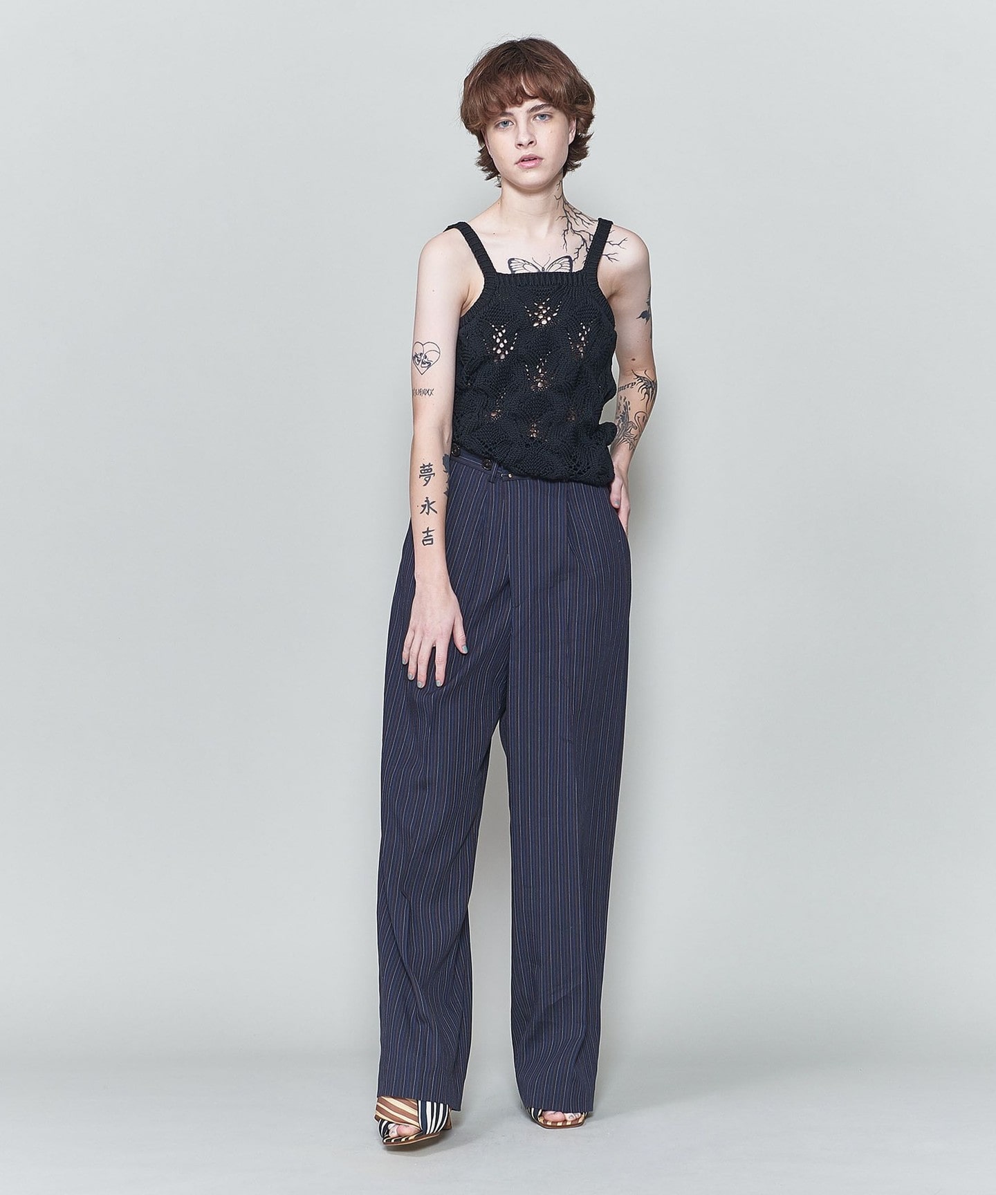 6(ROKU)＞LILY YARN SUKASHI KNIT CAMISOLE/吊帶衫日本製｜outlet