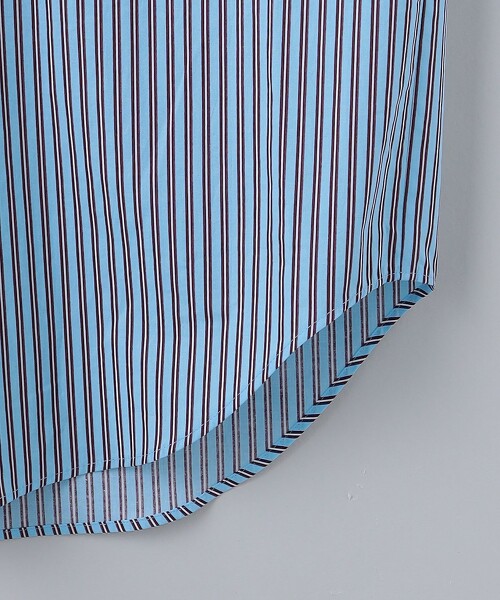 6(ROKU)＞COTTON STRIPE BACK OPEN SHIRT/襯衫日本製｜outlet