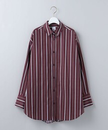 ＜6(ROKU)＞COTTON STRIPE BACK OPEN SHIRT/襯衫 日本製