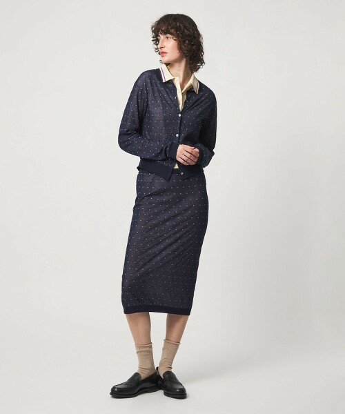 ＜6(ROKU)＞棉尼龍點點緹花裙