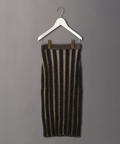 <6(ROKU)>STRIPE LONG TIGHT SKIRT/中長裙