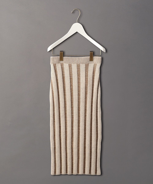 <6(ROKU)>STRIPE LONG TIGHT SKIRT/中長裙