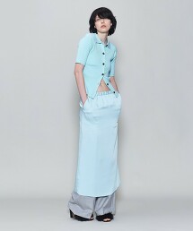＜6(ROKU)＞光澤裙子 LT.BLUE 日本製
