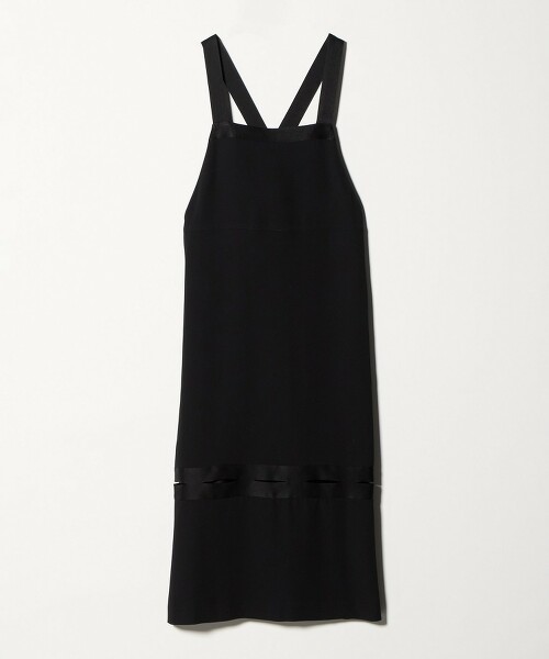 ＜6(ROKU)＞緞面喬其紗圍裙洋裝 日本製