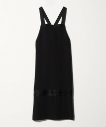 ＜6(ROKU)＞緞面喬其紗圍裙洋裝 日本製