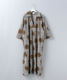 ＜6(ROKU)＞BATIK RRINT PILE DRESS/洋裝 日本製