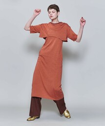 ＜6(ROKU)＞COTTON RAYON SHORT TOP DRESS/洋裝