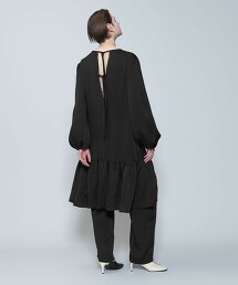 ＜6(ROKU)＞緞面蓬袖洋裝 日本製