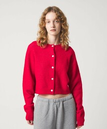 ＜6(ROKU)＞羊駝羊毛尼龍開襟衫