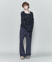 ＜6(ROKU)＞LILY YARN SUKASHI CARDIGAN/開襟外套 日本製