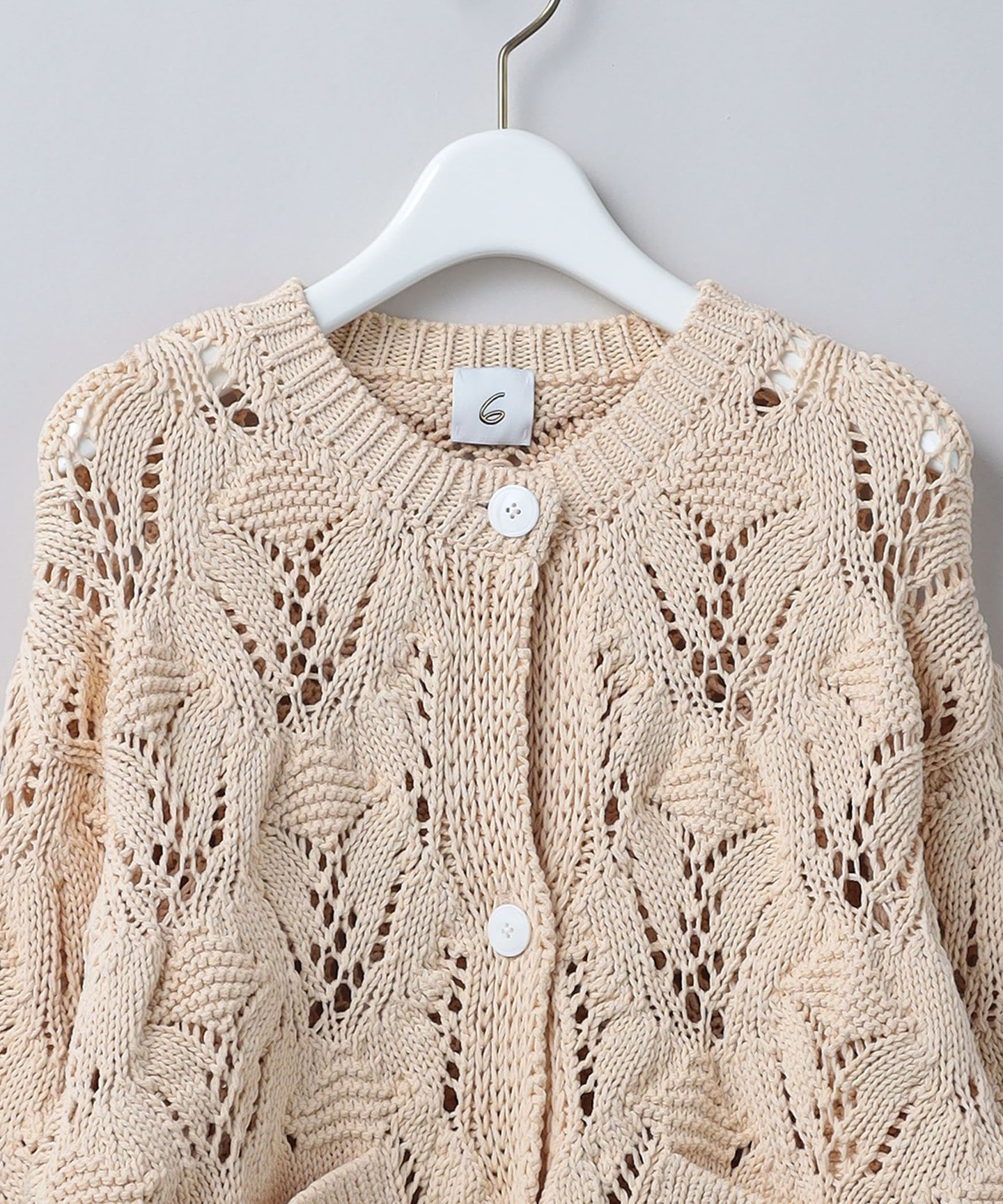 6(ROKU)＞LILY YARN SUKASHI CARDIGAN/開襟外套日本製｜outlet BEAUTY