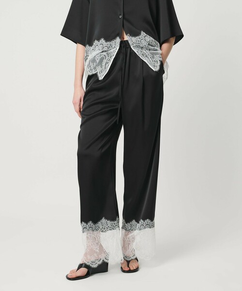 ＜AEWEN MATOPH＞緞面蕾絲拼接輕便褲