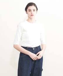 ＜AEWEN MATOPH＞棉質毛圈布5分袖圓領T恤 日本製