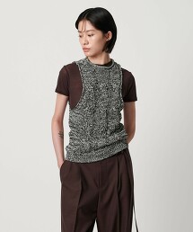 ＜AEWEN MATOPH＞混毛線繩紋削肩針織