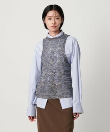 ＜AEWEN MATOPH＞混毛線繩紋削肩針織