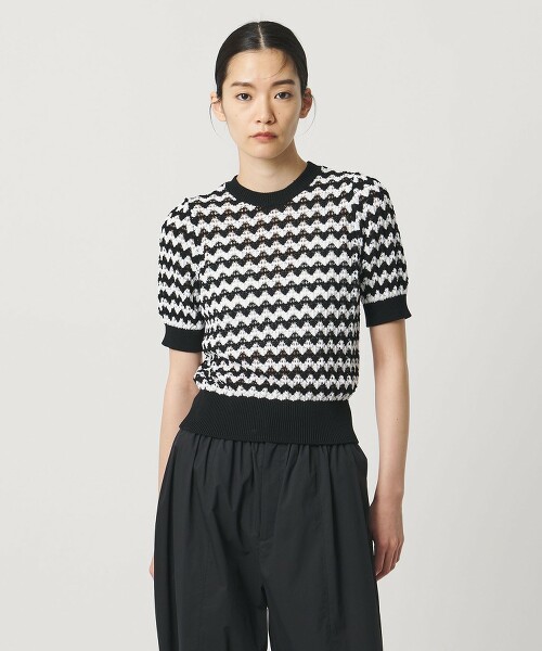 ＜AEWEN MATOPH＞人字紋條紋短袖針織