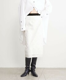 ＜AEWEN MATOPH＞透膚刺繡窄裙 日本製