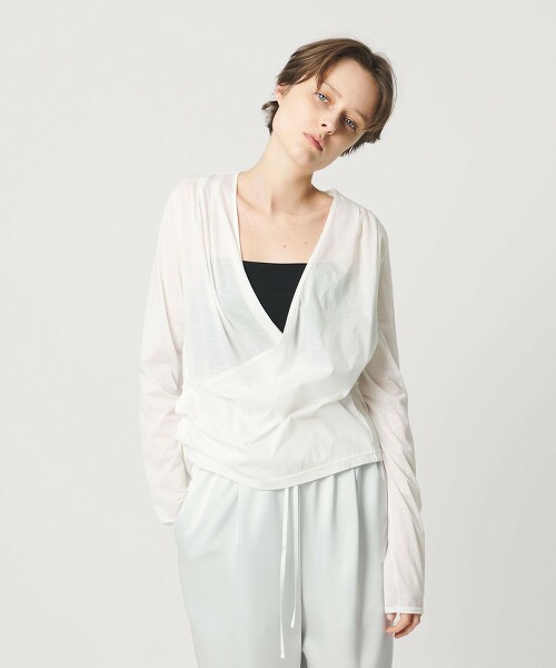＜AEWEN MATOPH＞針織前交叉開襟衫 日本製