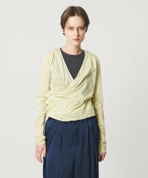 ＜AEWEN MATOPH＞針織前交叉開襟衫 日本製