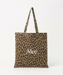 ＜NICE WEATHER＞豹紋經典LOGO托特包