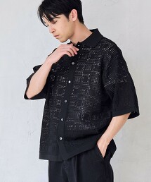 【RONEL】網眼開襟襯衫