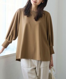 【RONEL】剪裁喬其紗蓬鬆袖罩衫