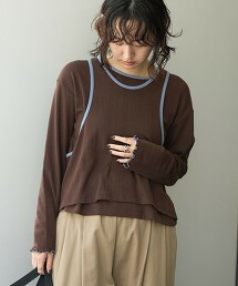 【RONEL/套裝單品】針織層次感長袖Ｔ恤