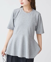 【RONEL】雙面布料蛋糕下擺短袖上衣