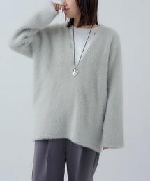 【RONEL】刷毛V領針織衫