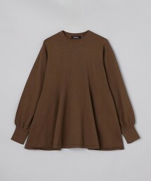 【RONEL】細針腳蛋糕下擺長袖針織衫