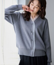 【RONEL】雪紡紗滾邊開襟衫
