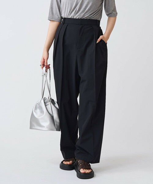 【RONEL】四季通用多機能直筒寬版打摺褲