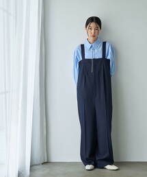 網路限定【RONEL】綾織吊帶褲