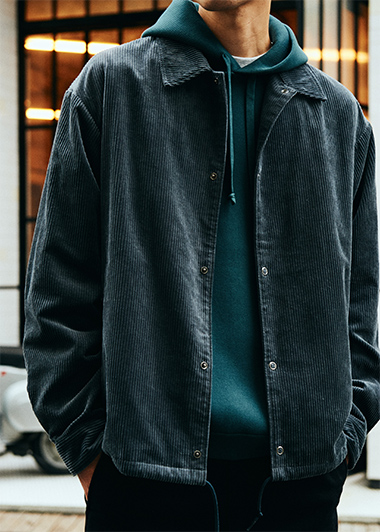 BEAUTY&YOUTH Soft Cord Coach Jacket