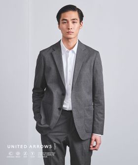 UNITED ARROWS/印刷 千鳥格花紋 2鈕釦西裝外套 COZY/SET UP