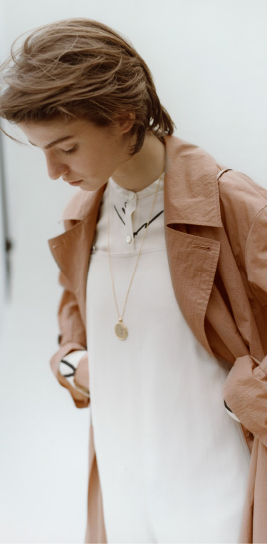 NYLON TAILORED BELTED COAT