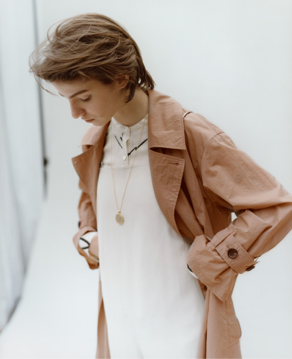 NYLON TAILORED BELTED COAT STYLE VARIATION