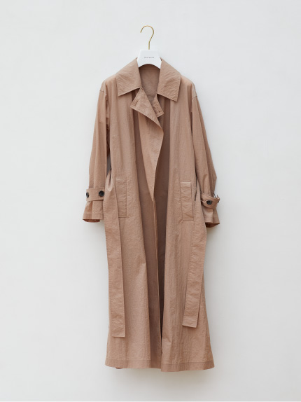 NYLON TAILORED BELTED COAT